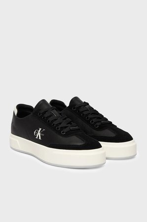 Calvin Klein Deri Logolu Sneaker Ayakkabı HW0HW0298401R Bayan AYAKKABI HW0HW02984 01R SİYAH