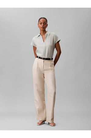 LINEN CKS SS CLASSIC, 3Q0, XXS Yeşil Kadın Gömlek