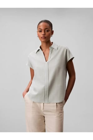 LINEN CKS SS CLASSIC, 3Q0, XXS Yeşil Kadın Gömlek