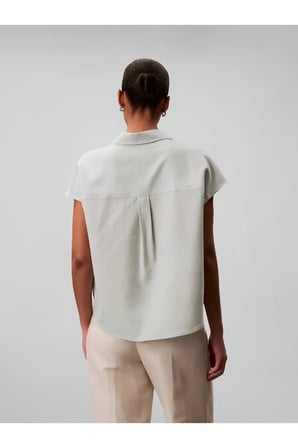 LINEN CKS SS CLASSIC, 3Q0, XXS Yeşil Kadın Gömlek