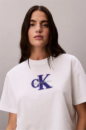 Ss Boxy Seasonal Mon Kadın Bisiklet Yaka T-Shirt Beyaz