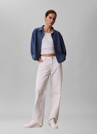 Calvin Klein Jeans Lacivert Kadın Denim Gömlek NEW DAD SHIRT ANNAPOLIS SKY