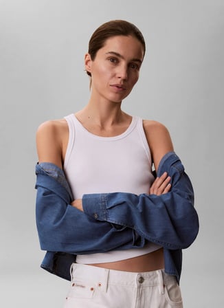 Calvin Klein Jeans Lacivert Kadın Denim Gömlek NEW DAD SHIRT ANNAPOLIS SKY