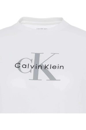 Kısa Kollu Kutulu Kesim Kısa Monologo Kadın Beyaz T-shirt LV047F828G-YAF