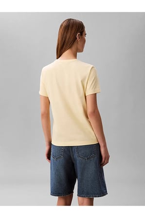 SS MONOGRAM CREW TEE, 4MY Sarı Kadın T-Shirt