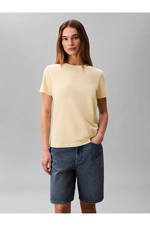 SS MONOGRAM CREW TEE, 4MY Sarı Kadın T-Shirt