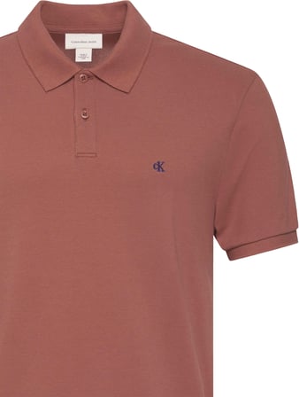 CALVIN KLEIN Erkek Marka Logolu Organik Pamuklu Polo Yakalı Kısa  Kollu Günlük Kullanıma Uygun Şık Görünümlü Gül Kurusu Polo Yaka T-Shirt LV040EM269 0KL