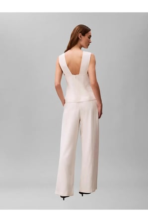 HVY TEXTURED SHINE P, YAS, 4 Kadın Beyaz Pantolon