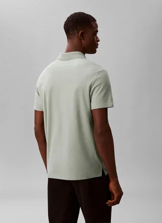 Calvin Klein Açık Yeşil Erkek Logo Baskılı Polo T-Shirt LV04LF208GPEZ_SS TECH BIRDSEYE INTE