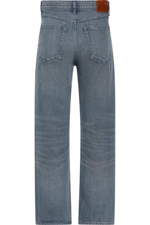 90'lar Düz Kesim Mavi Kül Rengi Jean Pantolon