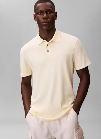 Calvin Klein Açık Sarı Erkek Polo T-Shirt LV04LB276GZRK_SS SUPIMA CHEST EMB P