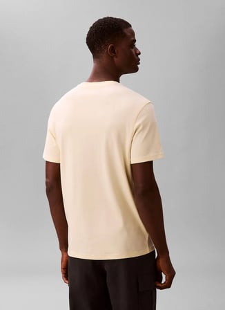 Calvin Klein Sarı Erkek Logo Baskılı T-Shirt LV04LB275GZRK_SS SUPIMA CHEST EMB C