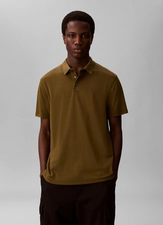Calvin Klein Haki Erkek Polo T-Shirt LV04LB276G4S4_SS SUPIMA CHEST EMB P