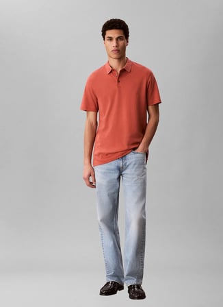 Calvin Klein Turuncu Erkek Nakışlı Polo T-Shirt LV04LB276G0KL_SS SUPIMA CHEST EMB P