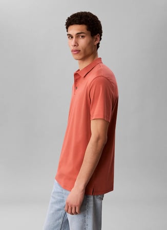 Calvin Klein Turuncu Erkek Nakışlı Polo T-Shirt LV04LB276G0KL_SS SUPIMA CHEST EMB P