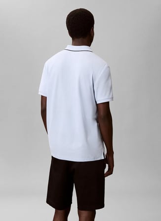 Calvin Klein Açık Mavi Erkek Logo Baskılı Polo T-Shirt LV04LC239GC1O_SS REFINED PIQUE TIPP