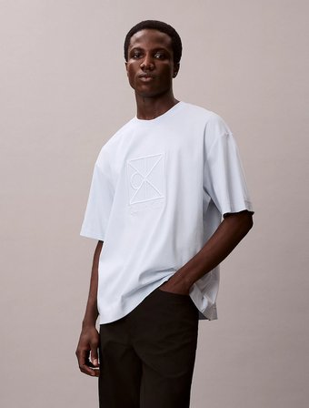 Calvin Klein LV04LE200GCIQ Ss Rlxd Premium Interlock Emblem Erkek Tişört