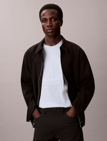 Calvin Klein LV04LE200GCIQ Ss Rlxd Premium Interlock Emblem Erkek Tişört