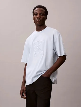 Calvin Klein LV04LE200GCIQ Ss Rlxd Premium Interlock Emblem Erkek Tişört
