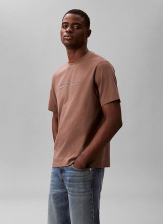 Calvin Klein Kahve Erkek Logo Baskılı T-Shirt LV04LF813G9O9_20S EU WHOLESALE SPOR