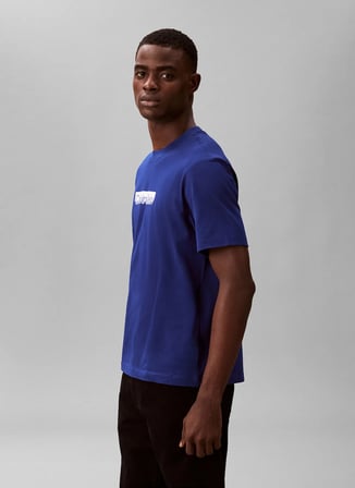 Calvin Klein Koyu Mavi Erkek Logo Baskılı T-Shirt LV04LF812GC7K_20S EU WHOLESALE SPOR