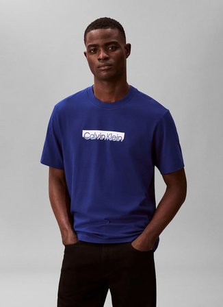 Calvin Klein Koyu Mavi Erkek Logo Baskılı T-Shirt LV04LF812GC7K_20S EU WHOLESALE SPOR
