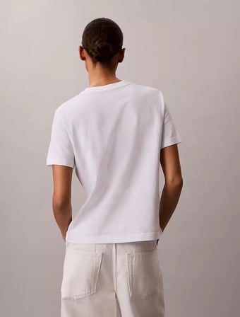 CALVIN KLEIN Kadın Marka Logolu Bisiklet Yakalı Pamuklu Beyaz T-Shirt LV147C857G YAF