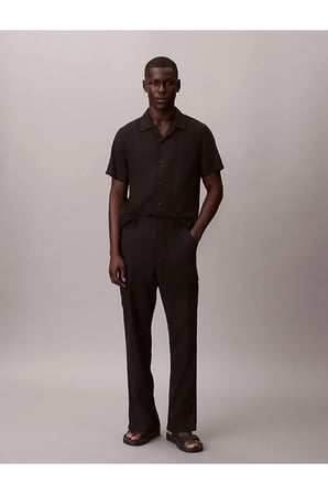 Erkek Relaxed Fit Düz Çizgili Kargo Pantolon
