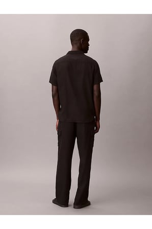 Erkek Relaxed Fit Düz Çizgili Kargo Pantolon