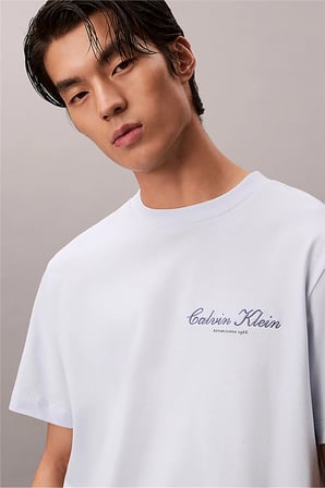 Erkek 20S March Graphic Seasonal Fashi Bisiklet Yaka T-Shirt Mavi