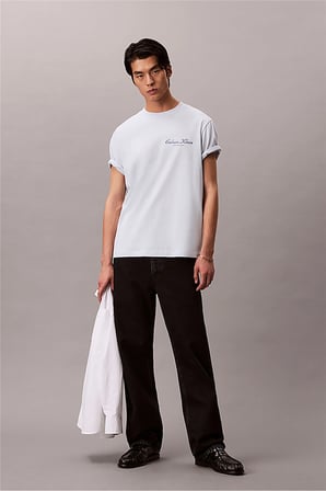 Erkek 20S March Graphic Seasonal Fashi Bisiklet Yaka T-Shirt Mavi