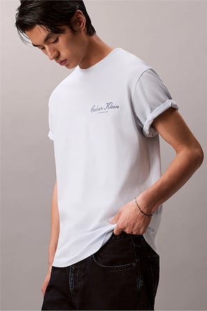 Erkek 20S March Graphic Seasonal Fashi Bisiklet Yaka T-Shirt Mavi