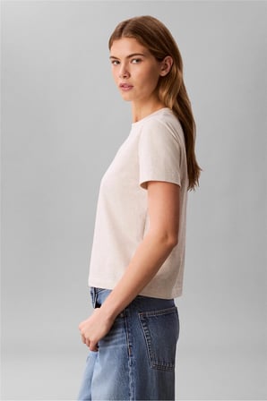 A - Ss Classic 20S Jsy Logo Grap Kadın Bisiklet Yaka T-Shirt Gri