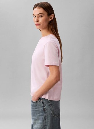 Calvin Klein Pembe Kadın Standart Desenli T-Shirt A - SS CLASSIC 20S JSY LOGO GRAP