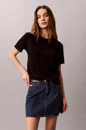 A - Ss Classic 20S Jsy Logo Grap Kadın Bisiklet Yaka T-Shirt Siyah