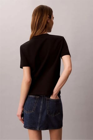 A - Ss Classic 20S Jsy Logo Grap Kadın Bisiklet Yaka T-Shirt Siyah