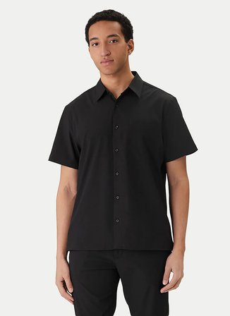 Calvin Klein Siyah Erkek Gömlek LV04LF109GUB1_SS SOLID SEERSUCKER C