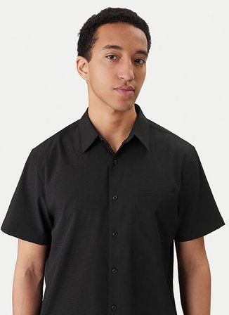 Calvin Klein Siyah Erkek Gömlek LV04LF109GUB1_SS SOLID SEERSUCKER C