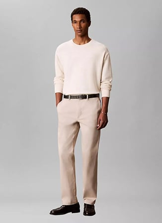Calvin Klein Bej Erkek Straight Pantolon LV04LF600GNSU_STRT RFND STRTCH HLF