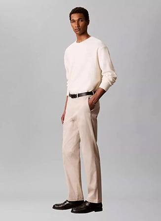 Calvin Klein Bej Erkek Straight Pantolon LV04LF600GNSU_STRT RFND STRTCH HLF