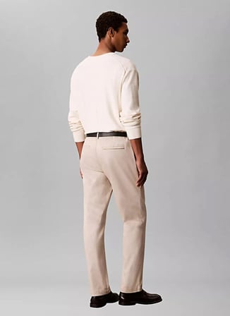 Calvin Klein Bej Erkek Straight Pantolon LV04LF600GNSU_STRT RFND STRTCH HLF