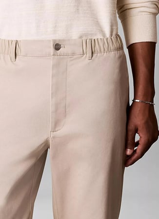 Calvin Klein Bej Erkek Straight Pantolon LV04LF600GNSU_STRT RFND STRTCH HLF
