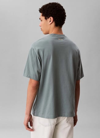 Calvin Klein Jeans Gri Erkek Standart Baskılı T-Shirt LV04RE827G5K3 Gri T-Shirt