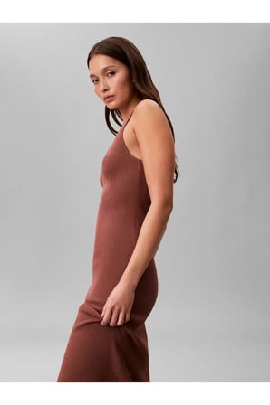 COMPACT VISCOSE RIB, 41J, XXS Kahverengi Kadın Elbise