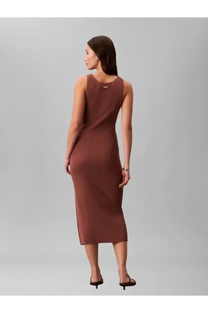 COMPACT VISCOSE RIB, 41J, XXS Kahverengi Kadın Elbise