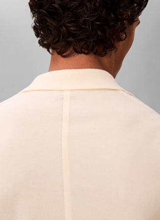 Calvin Klein Açık Sarı Erkek Logo Baskılı Kazak LV04LC326GZRK_SS SUPIMA COTTON POLO