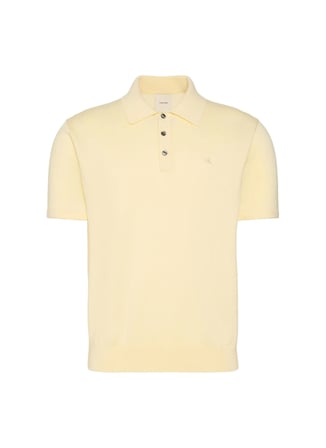 Calvin Klein Açık Sarı Erkek Logo Baskılı Kazak LV04LC326GZRK_SS SUPIMA COTTON POLO