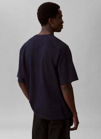 Calvin Klein Lacivert Erkek T-Shirt LV04LF211GCEEF_SS EASY BAR JACQUARDF_SS EASY BAR JACQUARD