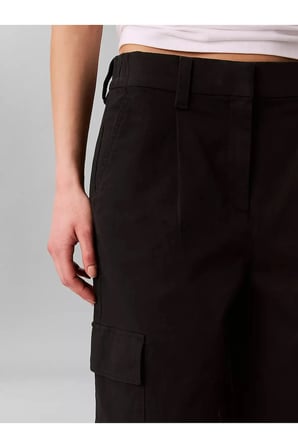 Kadın Casual Ewaist Pamuklu Kargo Pantolon