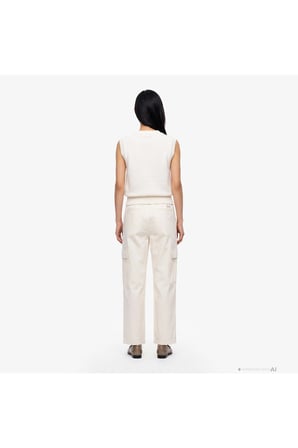 Kadın Casual Ewaist Pamuklu Kargo Pantolon